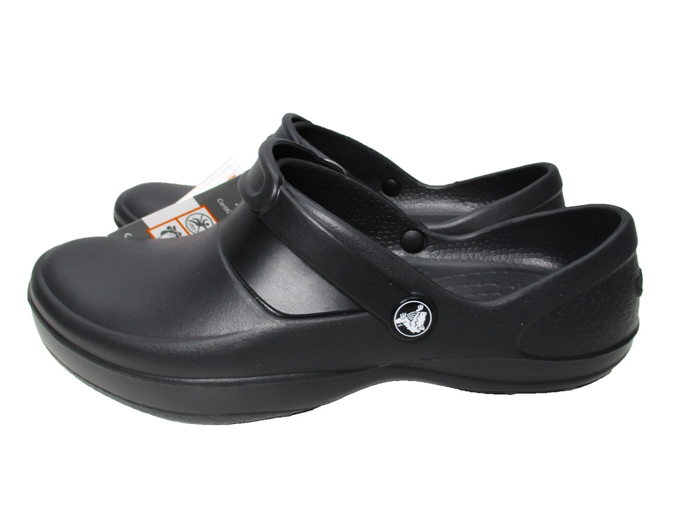 Crocs Mercy Work Clogs Slip Resistant Work Shoes Womens Black Sz 8